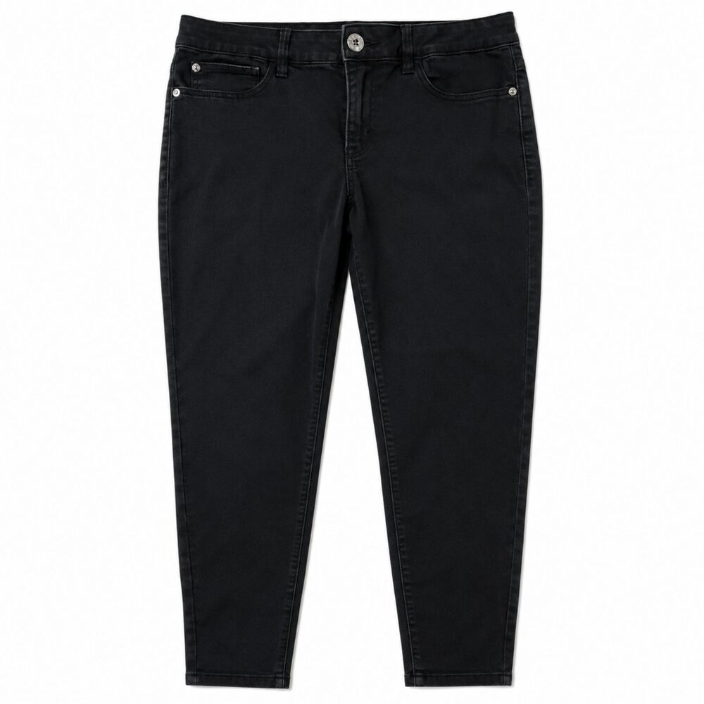 Jordache Womens Super Skinny Jeans Black Stretch Medium Rise Size 30x28 Slim Fit